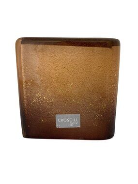 Croscill Gold-Flecked Amber Colored Square Tissue Holder